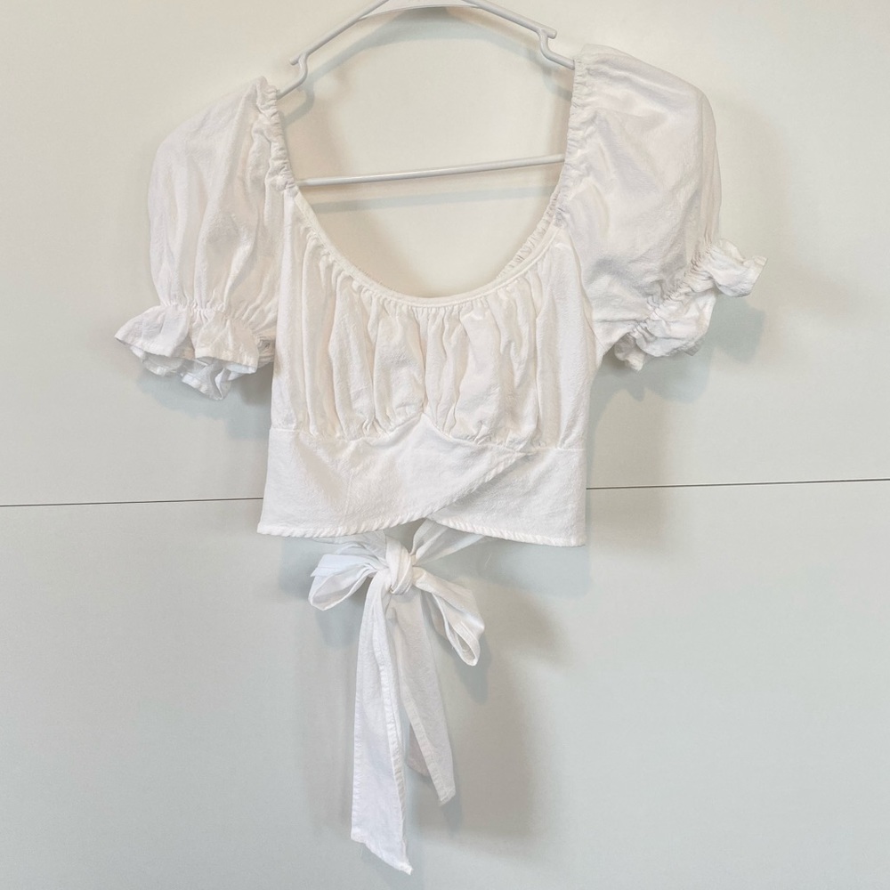 Zaful white tie crop top